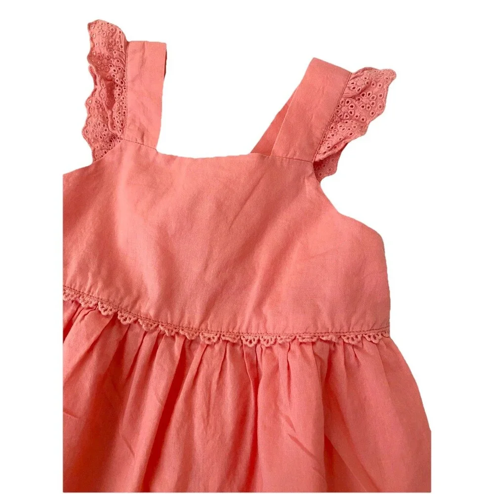 Cottagecore OshKosh B'gosh Pink Eyelet Lace Tiered Summer Sun Dress Toddler 3T